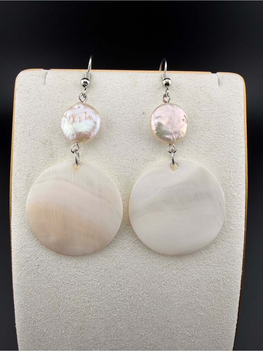 Sterling Silver White Mother-of-Pearl Drop Earrings